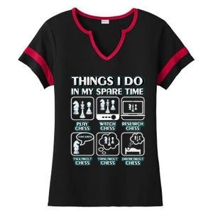 Things I Do In My Spare Time Chess Player Chess Ladies Halftime Notch Neck Tee