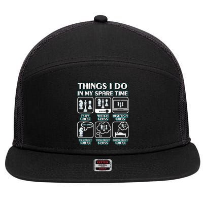 Things I Do In My Spare Time Chess Player Chess 7 Panel Mesh Trucker Snapback Hat