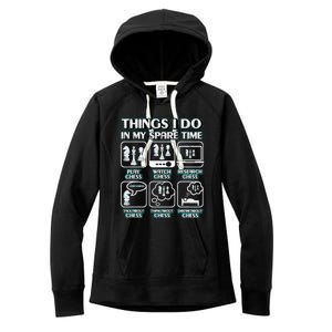 Things I Do In My Spare Time Chess Player Chess Women's Fleece Hoodie