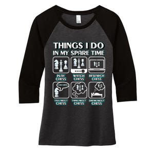 Things I Do In My Spare Time Chess Player Chess Women's Tri-Blend 3/4-Sleeve Raglan Shirt