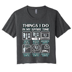 Things I Do In My Spare Time Chess Player Chess Women's Crop Top Tee