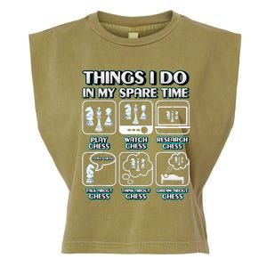 Things I Do In My Spare Time Chess Player Chess Garment-Dyed Women's Muscle Tee