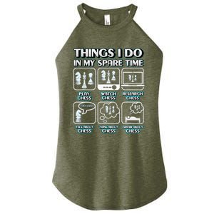 Things I Do In My Spare Time Chess Player Chess Women's Perfect Tri Rocker Tank