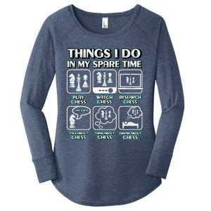 Things I Do In My Spare Time Chess Player Chess Women's Perfect Tri Tunic Long Sleeve Shirt