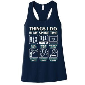 Things I Do In My Spare Time Chess Player Chess Women's Racerback Tank