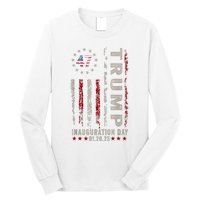 Trump Inauguration Day 2025 Memorabilia Usa Flag Vintage Long Sleeve Shirt