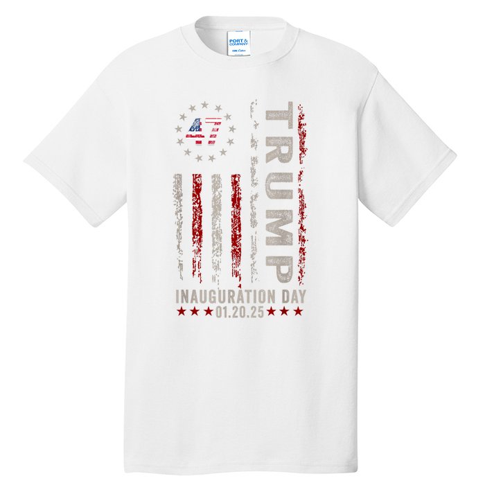 Trump Inauguration Day 2025 Memorabilia Usa Flag Vintage Tall T-Shirt