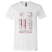 Trump Inauguration Day 2025 Memorabilia Usa Flag Vintage V-Neck T-Shirt