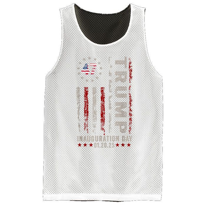 Trump Inauguration Day 2025 Memorabilia Usa Flag Vintage Mesh Reversible Basketball Jersey Tank