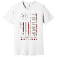 Trump Inauguration Day 2025 Memorabilia Usa Flag Vintage Premium T-Shirt