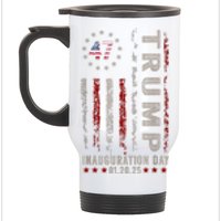 Trump Inauguration Day 2025 Memorabilia Usa Flag Vintage Stainless Steel Travel Mug