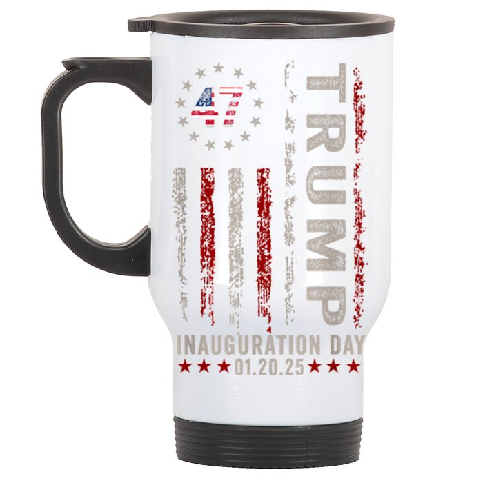 Trump Inauguration Day 2025 Memorabilia Usa Flag Vintage Stainless Steel Travel Mug