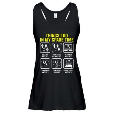 Things I Do In My Spare Time Horologist Watch Collector Ladies Essential Flowy Tank