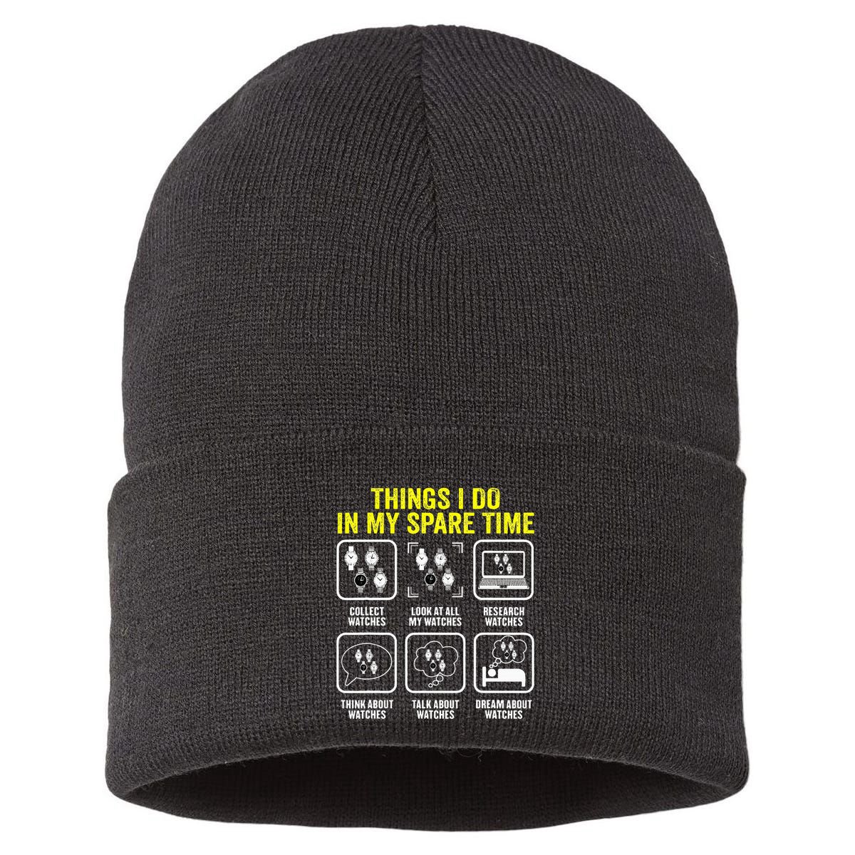 Things I Do In My Spare Time Horologist Watch Collector Sustainable Knit Beanie