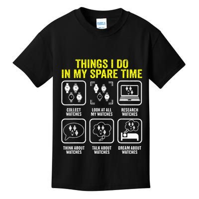Things I Do In My Spare Time Horologist Watch Collector Kids T-Shirt