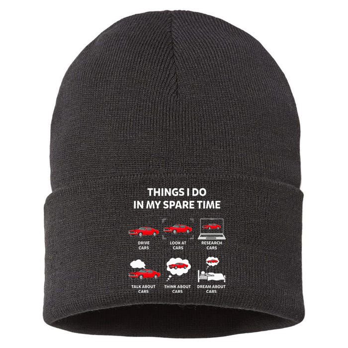 Things I Do In My Spare Time Drive Cars Look At Cars Funny Sustainable Knit Beanie