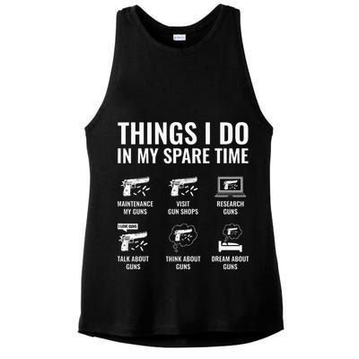 Things I Do In My Spare Time Funny Gun Lover Gun Enthusiast Ladies PosiCharge Tri-Blend Wicking Tank