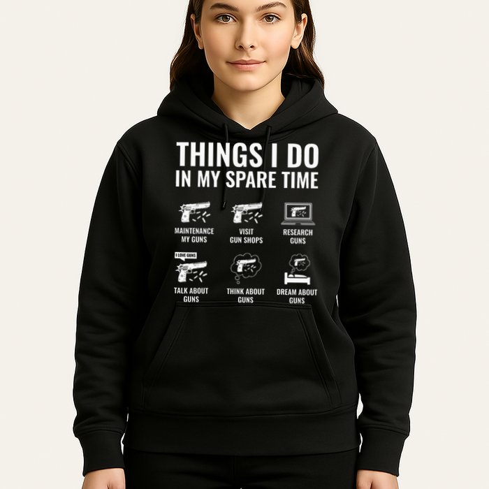 Things I Do In My Spare Time Funny Gun Lover Gun Enthusiast Hoodie