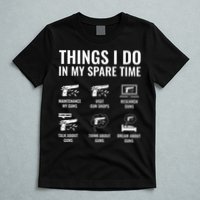 Things I Do In My Spare Time Funny Gun Lover Gun Enthusiast T-Shirt