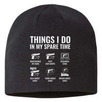 Things I Do In My Spare Time Funny Gun Lover Gun Enthusiast Sustainable Beanie