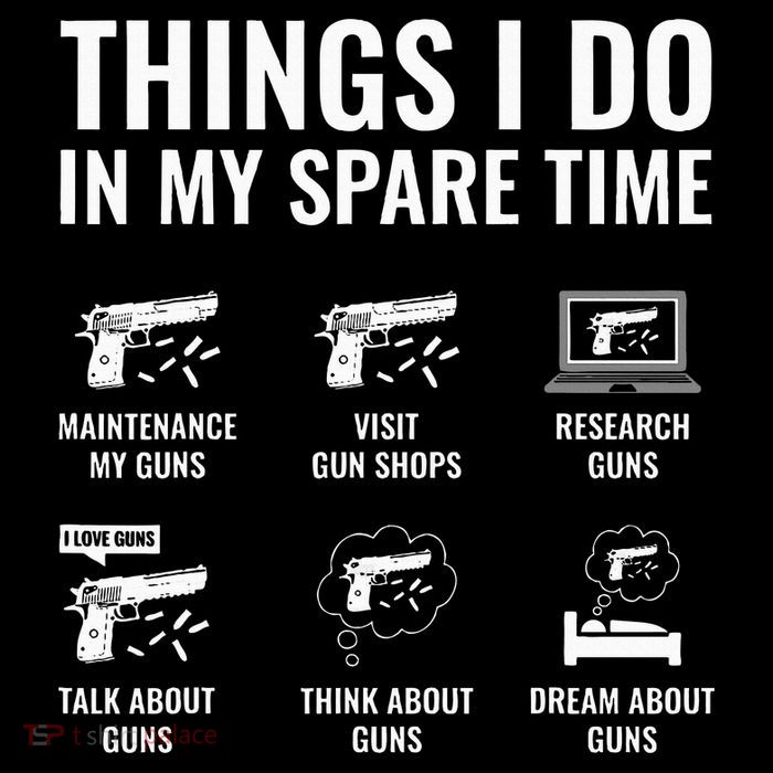 Things I Do In My Spare Time Funny Gun Lover Gun Enthusiast Youth Performance Sprint T-Shirt
