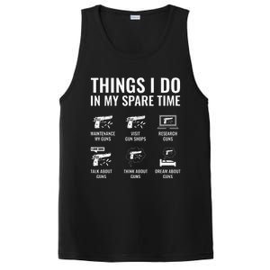 Things I Do In My Spare Time Funny Gun Lover Gun Enthusiast PosiCharge Competitor Tank