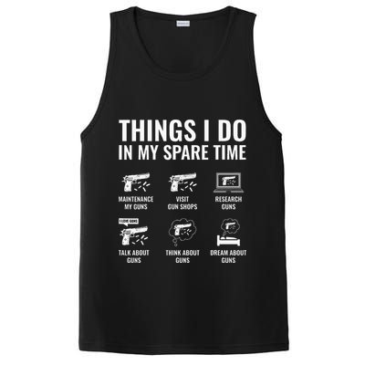 Things I Do In My Spare Time Funny Gun Lover Gun Enthusiast PosiCharge Competitor Tank