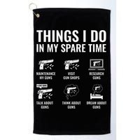 Things I Do In My Spare Time Funny Gun Lover Gun Enthusiast Golf Towel