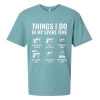 Things I Do In My Spare Time Funny Gun Lover Gun Enthusiast Sueded Cloud Jersey T-Shirt