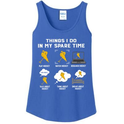 Things I Do In My Spare Time Hockey Eat Sleep Repeat Classic Great Gift Ladies Essential Tank