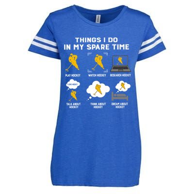 Things I Do In My Spare Time Hockey Eat Sleep Repeat Classic Great Gift Enza Ladies Jersey Football T-Shirt