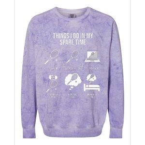 Things I Do In My Spare Time Funny Tennis Player Colorblast Crewneck Sweatshirt