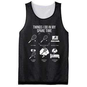 Things I Do In My Spare Time Funny Tennis Player Mesh Reversible Basketball Jersey Tank