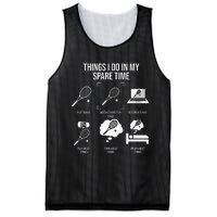 Things I Do In My Spare Time Funny Tennis Player Mesh Reversible Basketball Jersey Tank