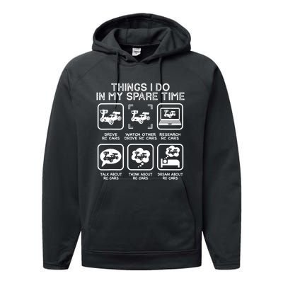 Things I Do In My Spare Time RC Car Racing Racers Enthusiast Performance Fleece Hoodie