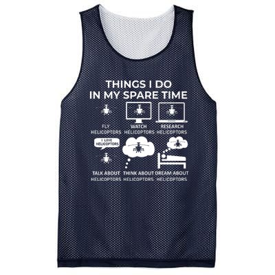 Things I Do In My Spare Time Helicoptors Mesh Reversible Basketball Jersey Tank