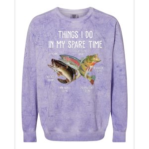 Thing I Do In My Spare Time Fishing Funny Colorblast Crewneck Sweatshirt