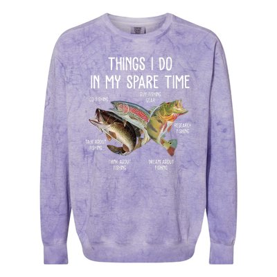 Thing I Do In My Spare Time Fishing Funny Colorblast Crewneck Sweatshirt