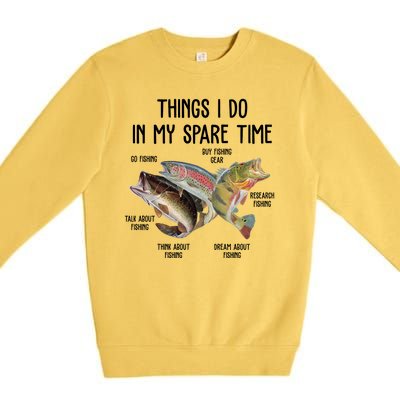 Thing I Do In My Spare Time Fishing Funny Premium Crewneck Sweatshirt