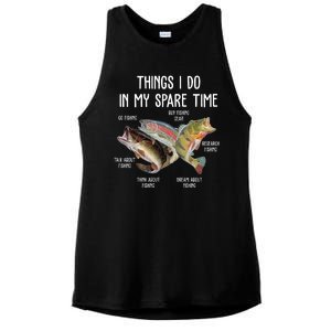 Thing I Do In My Spare Time Fishing Funny Ladies PosiCharge Tri-Blend Wicking Tank