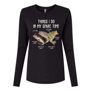 Thing I Do In My Spare Time Fishing Funny Womens Cotton Relaxed Long Sleeve T-Shirt