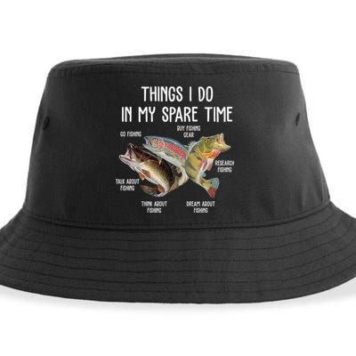 Thing I Do In My Spare Time Fishing Funny Sustainable Bucket Hat