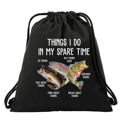 Thing I Do In My Spare Time Fishing Funny Drawstring Bag