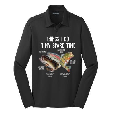 Thing I Do In My Spare Time Fishing Funny Silk Touch Performance Long Sleeve Polo