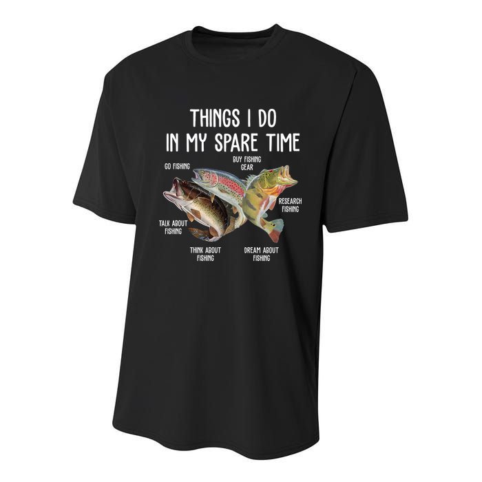 Thing I Do In My Spare Time Fishing Funny Youth Performance Sprint T-Shirt