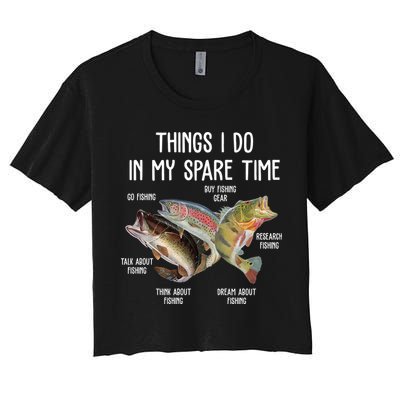 Thing I Do In My Spare Time Fishing Funny Crop Top