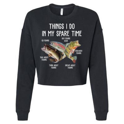 Thing I Do In My Spare Time Fishing Funny Cropped Pullover Crew