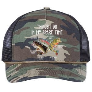 Thing I Do In My Spare Time Fishing Funny Retro Rope Trucker Hat Cap