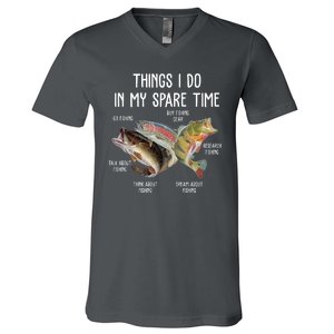 Thing I Do In My Spare Time Fishing Funny V-Neck T-Shirt