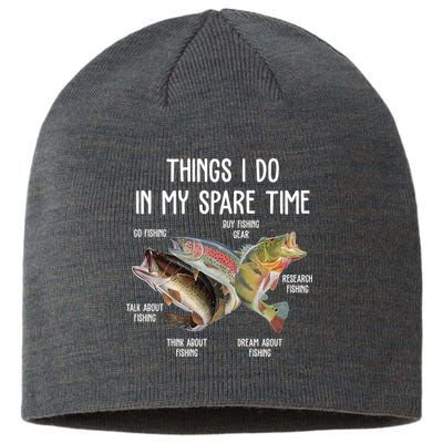 Thing I Do In My Spare Time Fishing Funny Sustainable Beanie